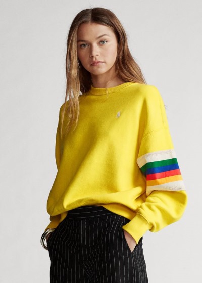 Sweatshirt Polo Ralph Lauren Rainbow-Trim Fleece Mulher 01953-QOVY